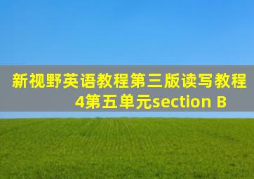 新视野英语教程第三版读写教程4第五单元section B